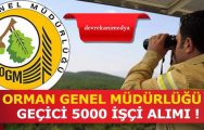 Orman Genel Müdürlüğü 5 Bin Geçici İşçi Alımı Yapacak